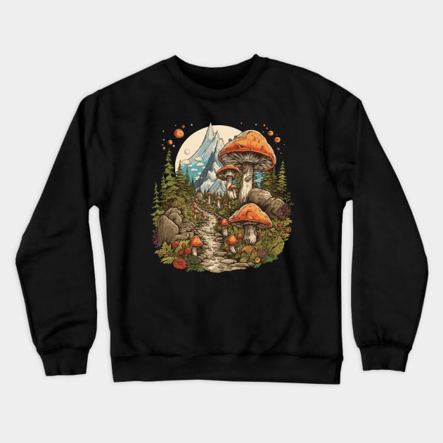 Summit Shroom Explorer Crewneck Sweatshirt by MushMagicWear